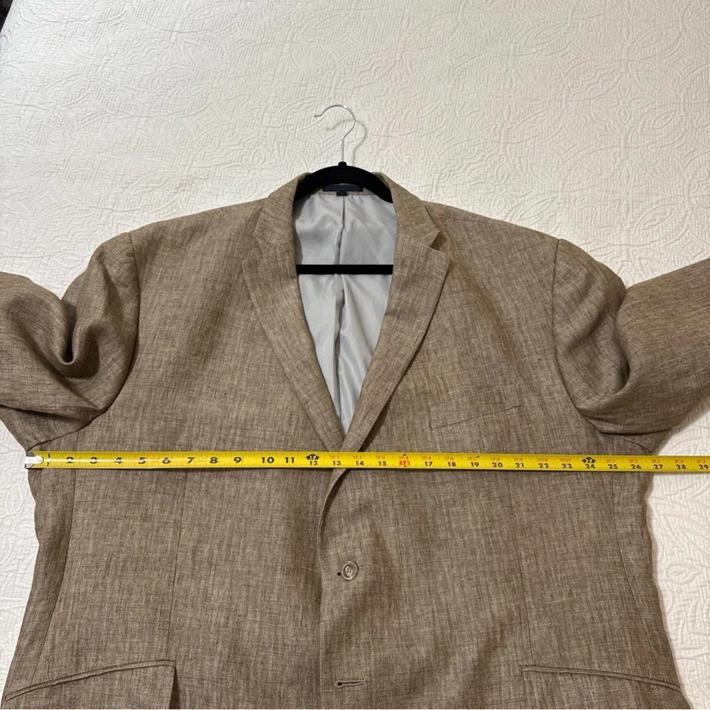 JOS A‎ BANK Tailored Fit Linen Light Brown Two Button Blazer Sport Coat Sz 52R